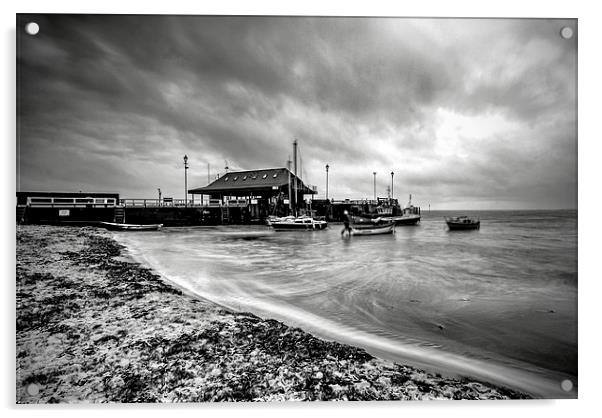Harbour in mono Acrylic by Thanet Photos