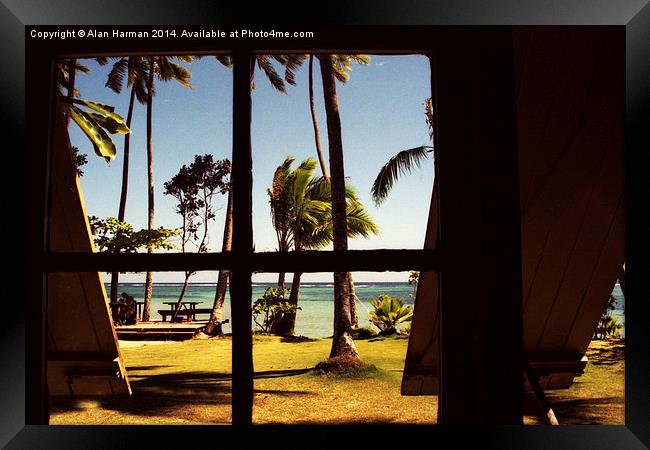 Tropical Fiji Beach Scene Framed Print by Alan Harman