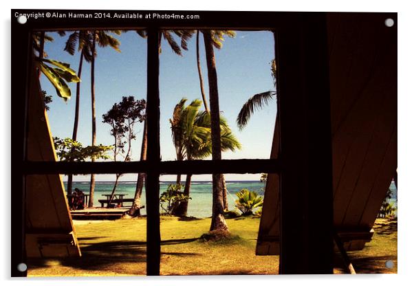 Tropical Fiji Beach Scene Acrylic by Alan Harman