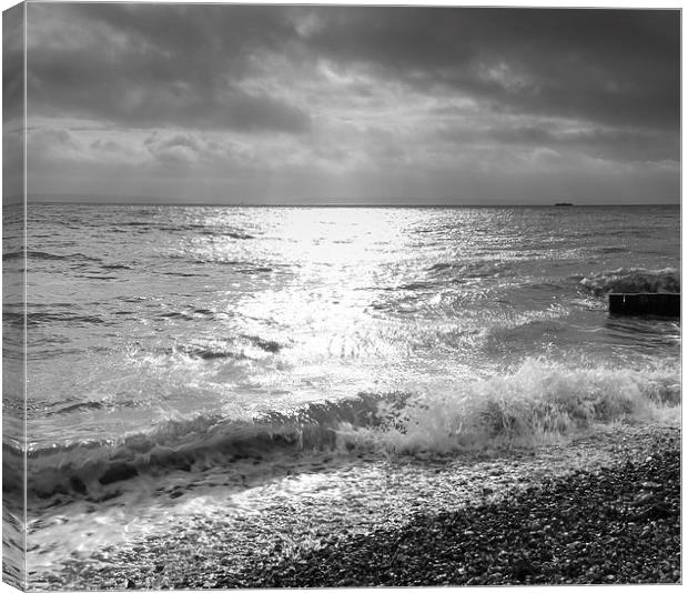 Stormy Day In Calshot Canvas Print by Stewart Nicolaou