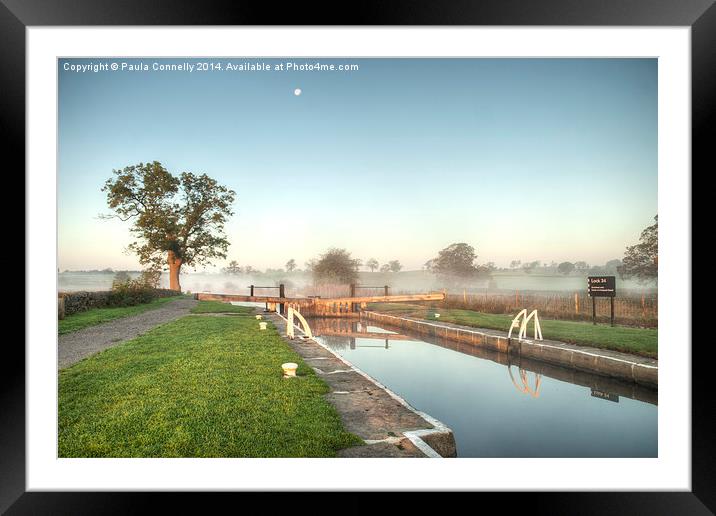 Dawn on the Leeds & Liverpool Canal Framed Mounted Print by Paula Connelly