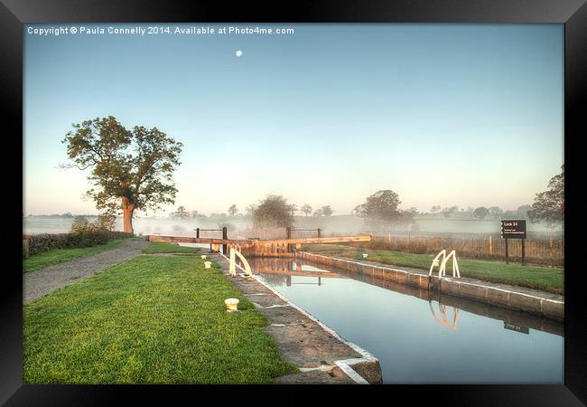 Dawn on the Leeds & Liverpool Canal Framed Print by Paula Connelly