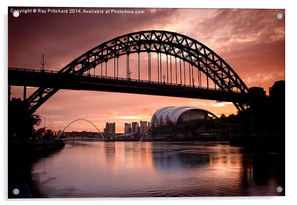 Sunrise Over Tyne Bridge Acrylic by Ray Pritchard