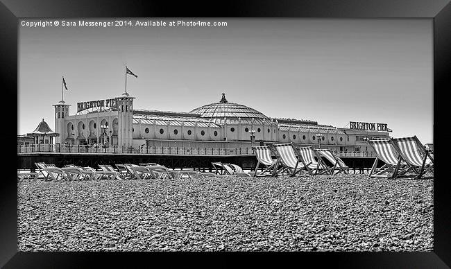 Brighton pier in black and white Framed Print by Sara Messenger