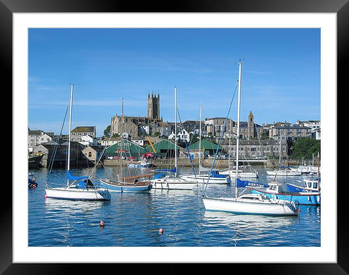 Penzance Harbour Framed Mounted Print by Diane Griffiths