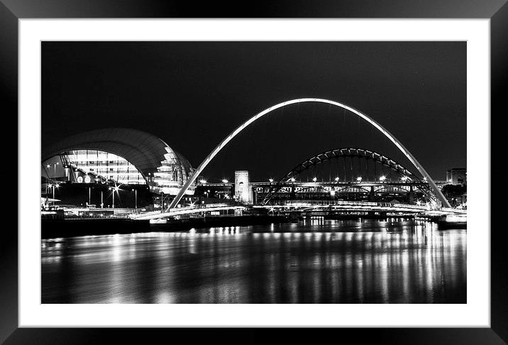 The Sage, Millennium and Tyne Bridge Framed Mounted Print by Helen Holmes