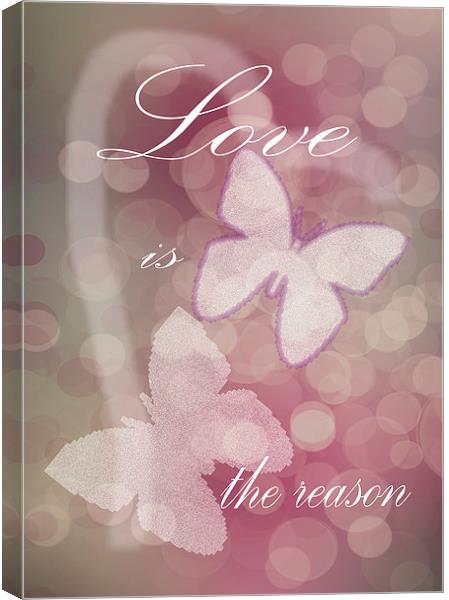 Love is the Reason Canvas Print by Judy Hall-Folde