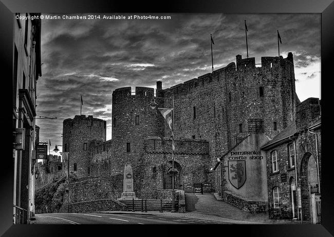 Pembroke Castle at Dusk Framed Print by Martin Chambers
