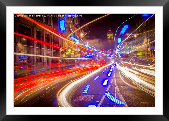 Big ben and Traffic lights Framed Mounted Print by Phil Robinson