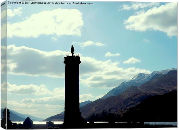 Glenfinnan Monument in Silhouette Canvas Print by Bill Lighterness