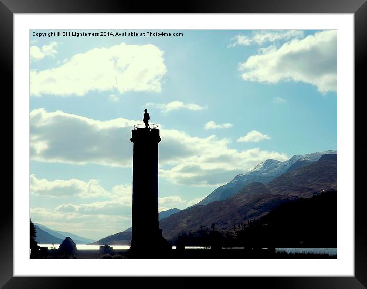 Glenfinnan Monument in Silhouette Framed Mounted Print by Bill Lighterness