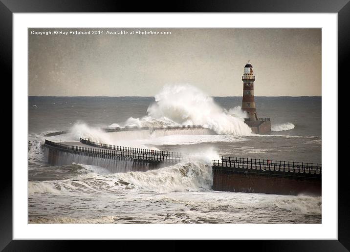 High Seas at Roker Framed Mounted Print by Ray Pritchard