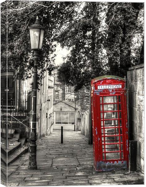 Lamp post & Telephone Box Canvas Print by Andy Huntley