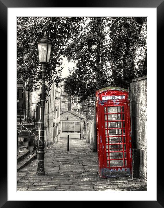 Lamp post & Telephone Box Framed Mounted Print by Andy Huntley