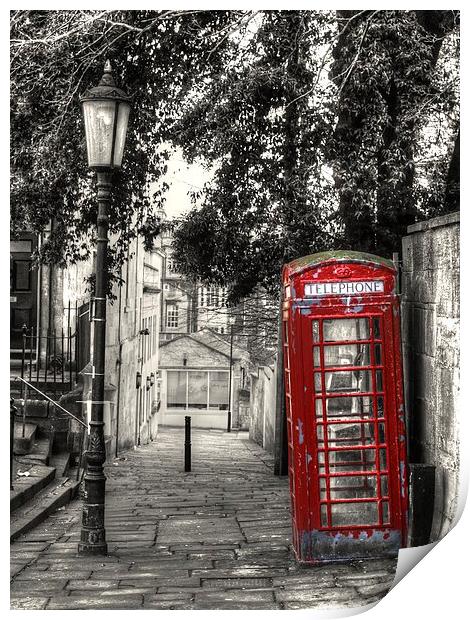 Lamp post & Telephone Box Print by Andy Huntley