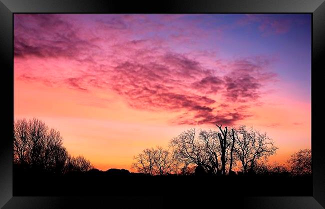 Red Sky In The Morning Framed Print by Robert Cane