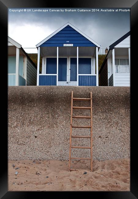 Southwold Beach Huts Framed Print by Graham Custance