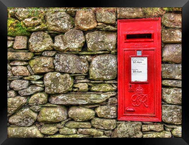 Post Box in Wall Framed Print by Andy Huntley