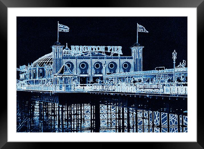 BRIGHTON PIER Framed Mounted Print by Ray Bacon LRPS CPAGB