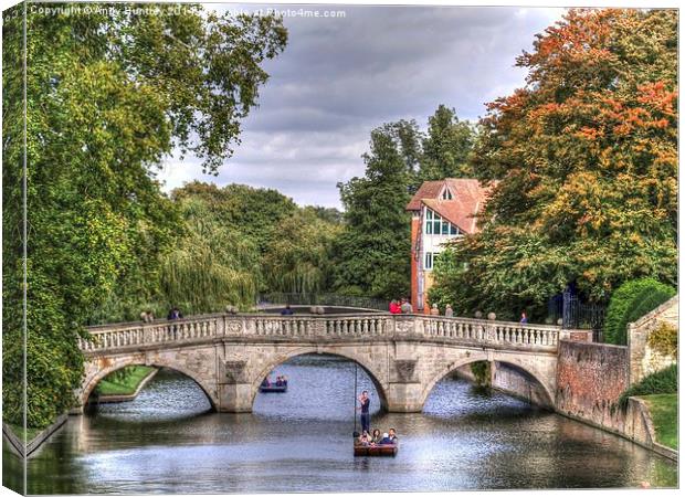 Punting in Cambridge Canvas Print by Andy Huntley