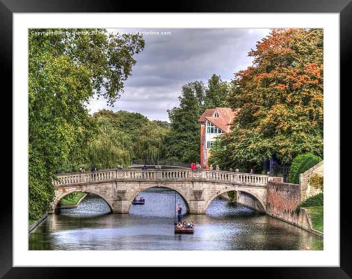 Punting in Cambridge Framed Mounted Print by Andy Huntley