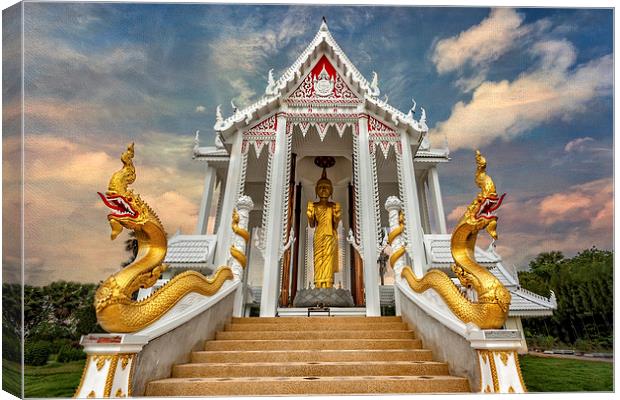 Pranburi Temple Thailand Canvas Print by Adrian Evans