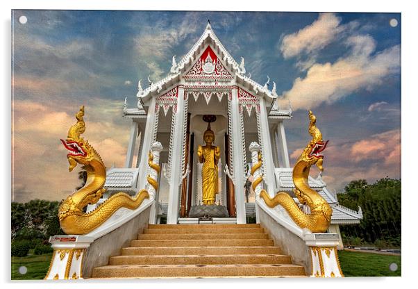 Pranburi Temple Thailand Acrylic by Adrian Evans