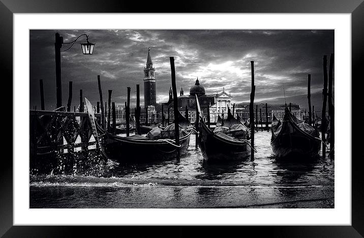 Wet Venice Framed Mounted Print by Ceri Jones