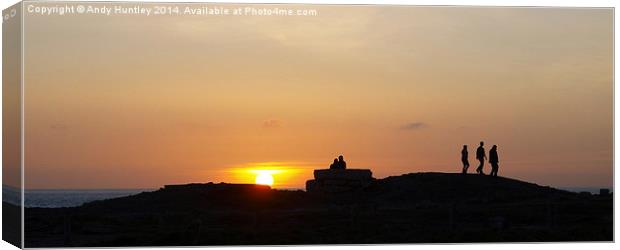 Sunset at Portland Bill Canvas Print by Andy Huntley