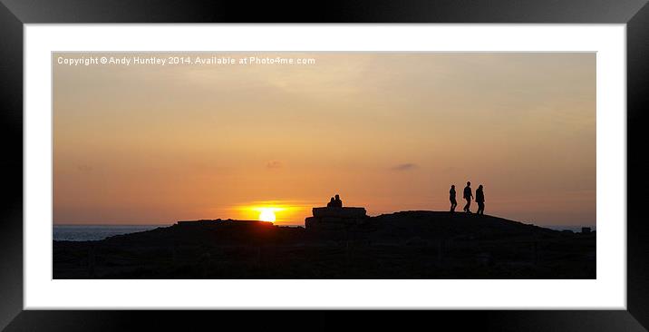 Sunset at Portland Bill Framed Mounted Print by Andy Huntley