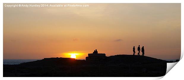 Sunset at Portland Bill Print by Andy Huntley