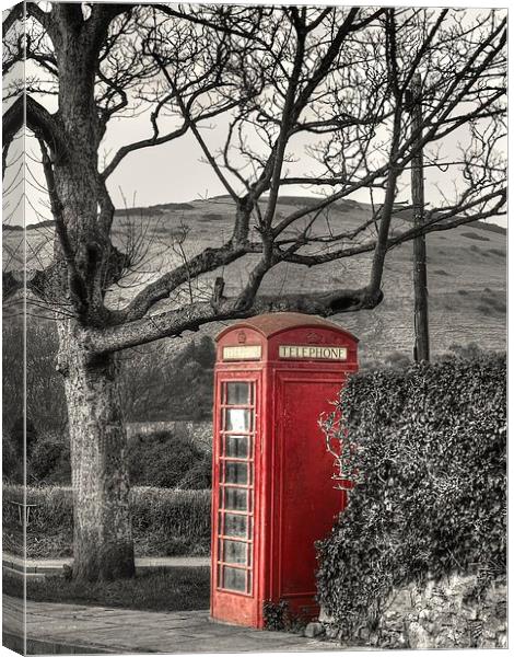 Rural Phone Box Canvas Print by Andy Huntley