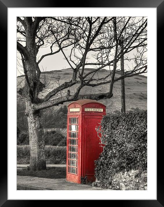 Rural Phone Box Framed Mounted Print by Andy Huntley