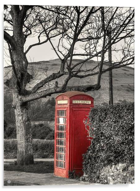 Rural Phone Box Acrylic by Andy Huntley