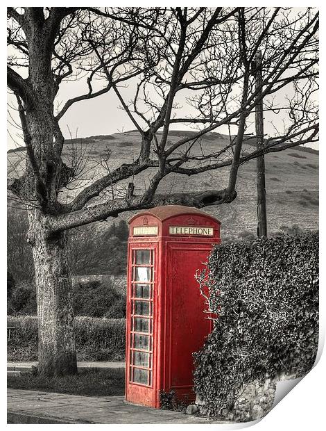Rural Phone Box Print by Andy Huntley