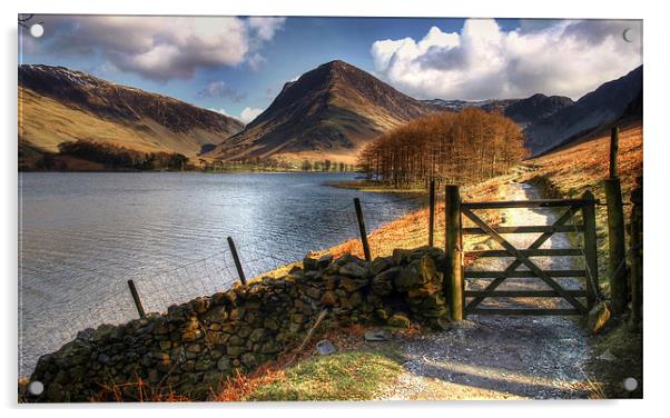 Lake Buttermere Walk Acrylic by Andy Huntley