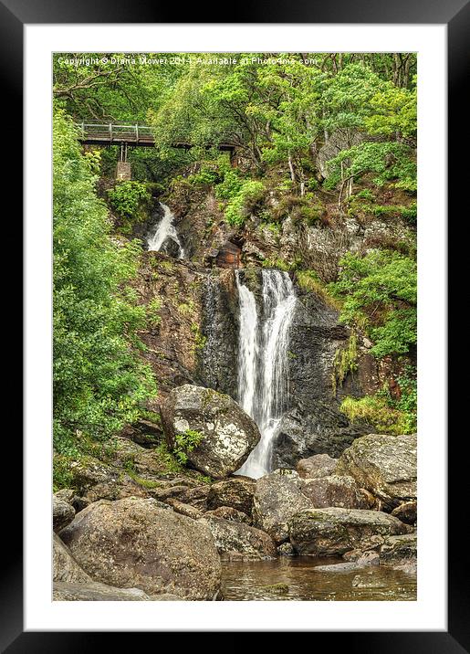 Inversnaid Falls Framed Mounted Print by Diana Mower
