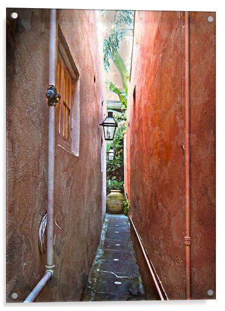Just a Narrow NOLA Alley Acrylic by Judy Hall-Folde