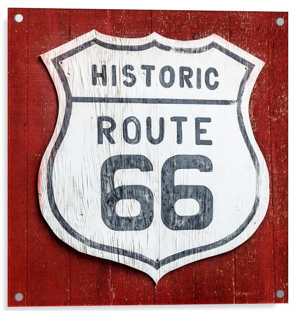 Route 66 Road Sign USA Acrylic by Greg Marshall