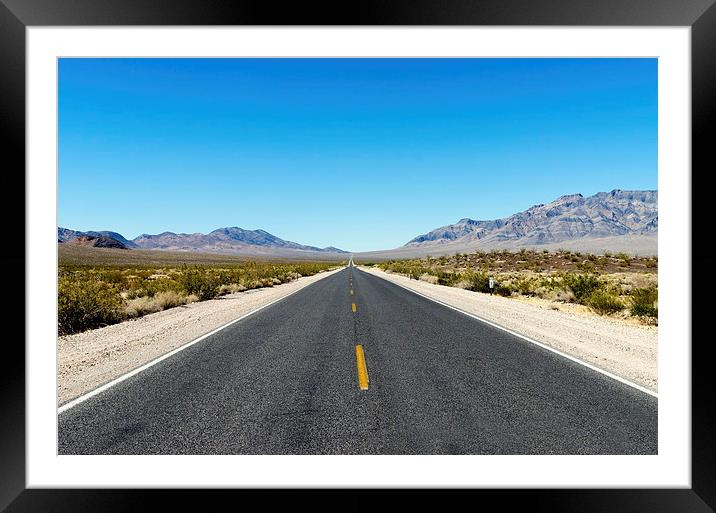 Death Valley Road California Framed Mounted Print by Greg Marshall