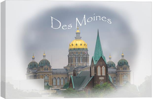 Des Moines Capitol Canvas Print by Judy Hall-Folde