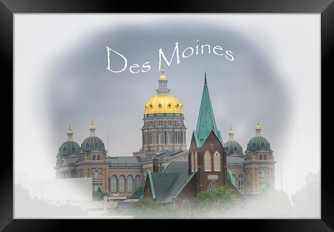 Des Moines Capitol Framed Print by Judy Hall-Folde