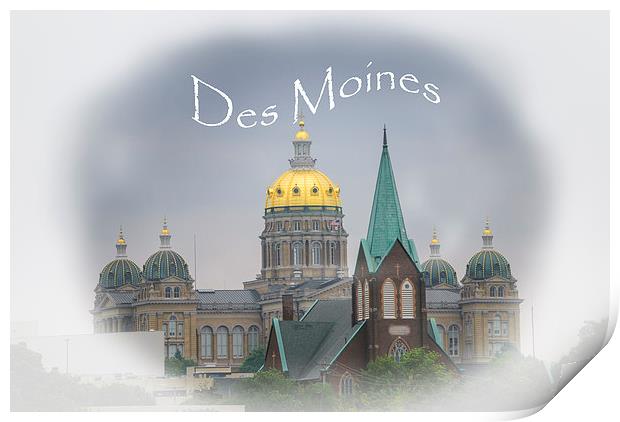 Des Moines Capitol Print by Judy Hall-Folde