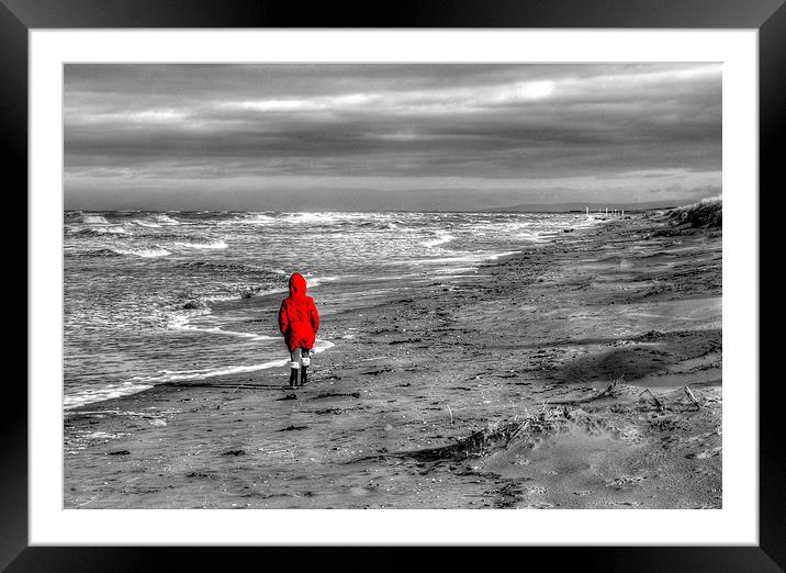 Lady In Red Framed Mounted Print by Roger Green