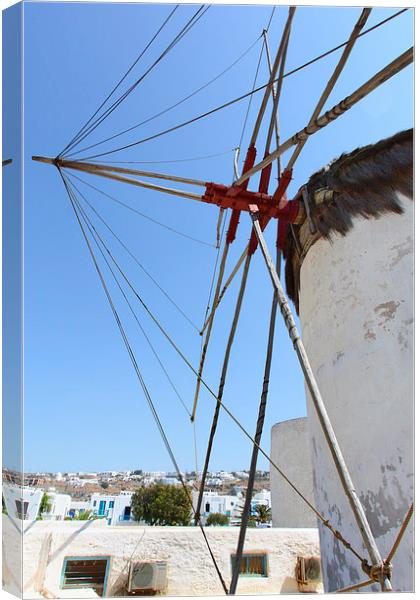 Traditional Windmills on Mykonos Canvas Print by Carole-Anne Fooks