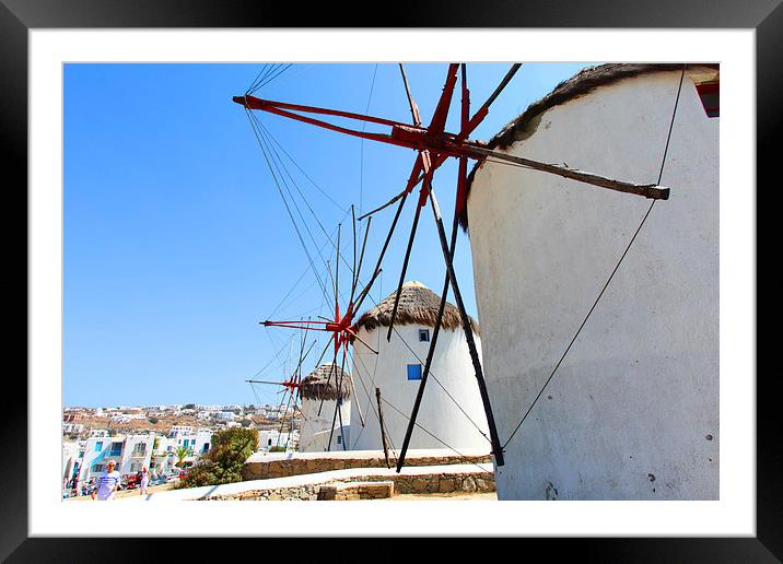 Traditional Windmills on Mykonos Framed Mounted Print by Carole-Anne Fooks