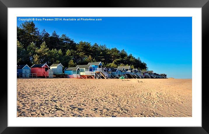 Wells brightly coloured beach huts Framed Mounted Print by Gary Pearson