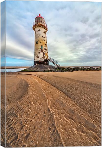 Lighthouse at Point of Ayre Canvas Print by Adrian Evans