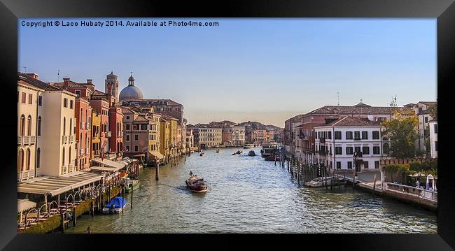 Venice city of canals Framed Print by Laco Hubaty