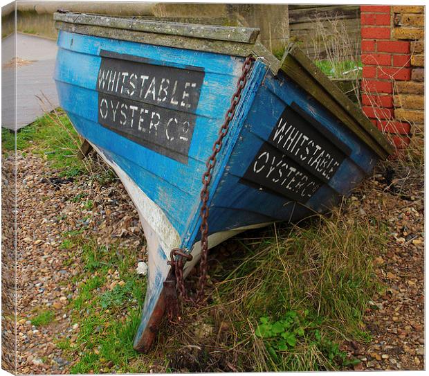 Whitstable Oyster Boat Canvas Print by Stewart Nicolaou